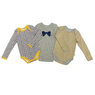 Custom Cotton Baby Bodysuit White Full Print Unisex Long Sleeve Bodysuit With Button